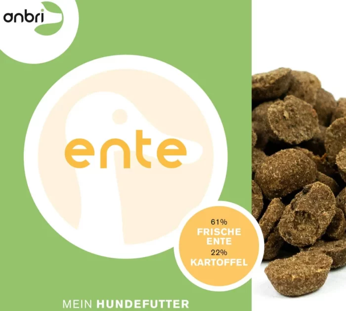 Trockenfutter Hund - Hundefutter - gebackenes Trockenfutter - Futter für Hunde - Ente - anbri