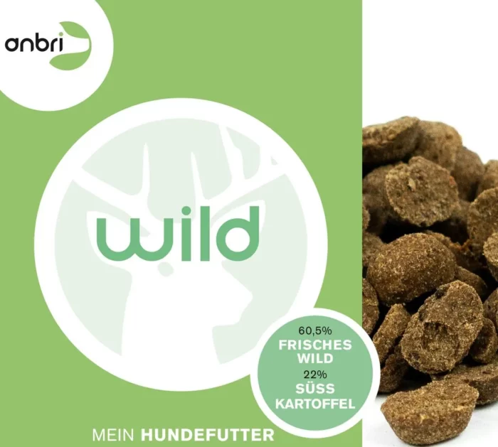 Trockenfutter Hund - Hundefutter - gebackenes Trockenfutter - Futter für Hunde - Wild - anbri