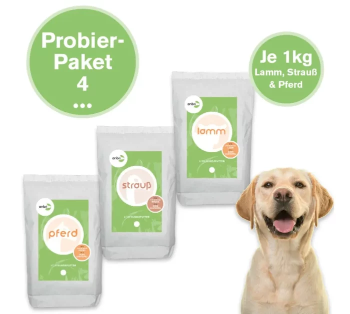 Trockenfutter Hund - Hundefutter - gebackenes Trockenfutter - Futter für Hunde - Strauß - Lamm - Pferd - anbri