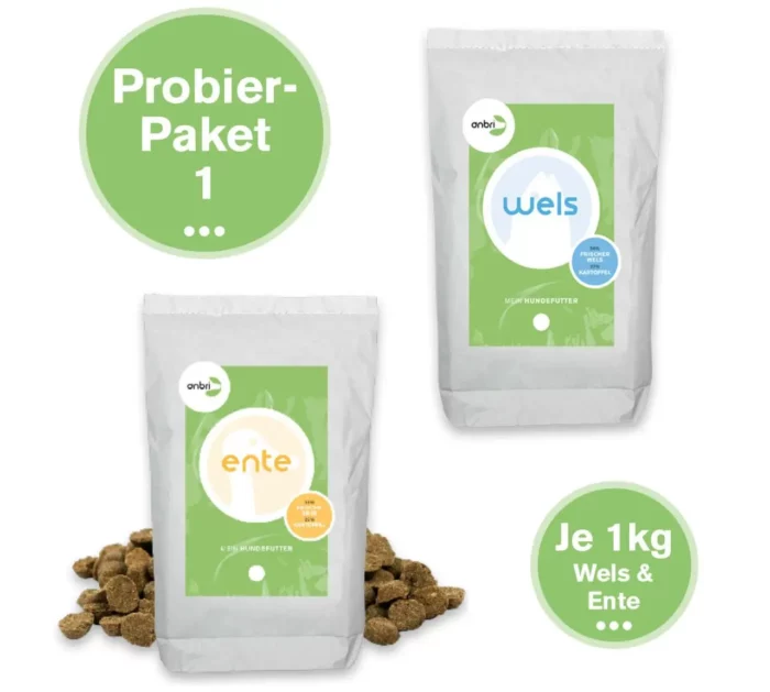 Trockenfutter Hund - Hundefutter - gebackenes Trockenfutter - Futter für Hunde - Wels - Ente - anbri